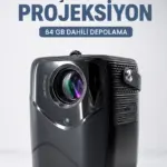 Taşınabilir Projeksiyon 64 GB Dahili Depolama