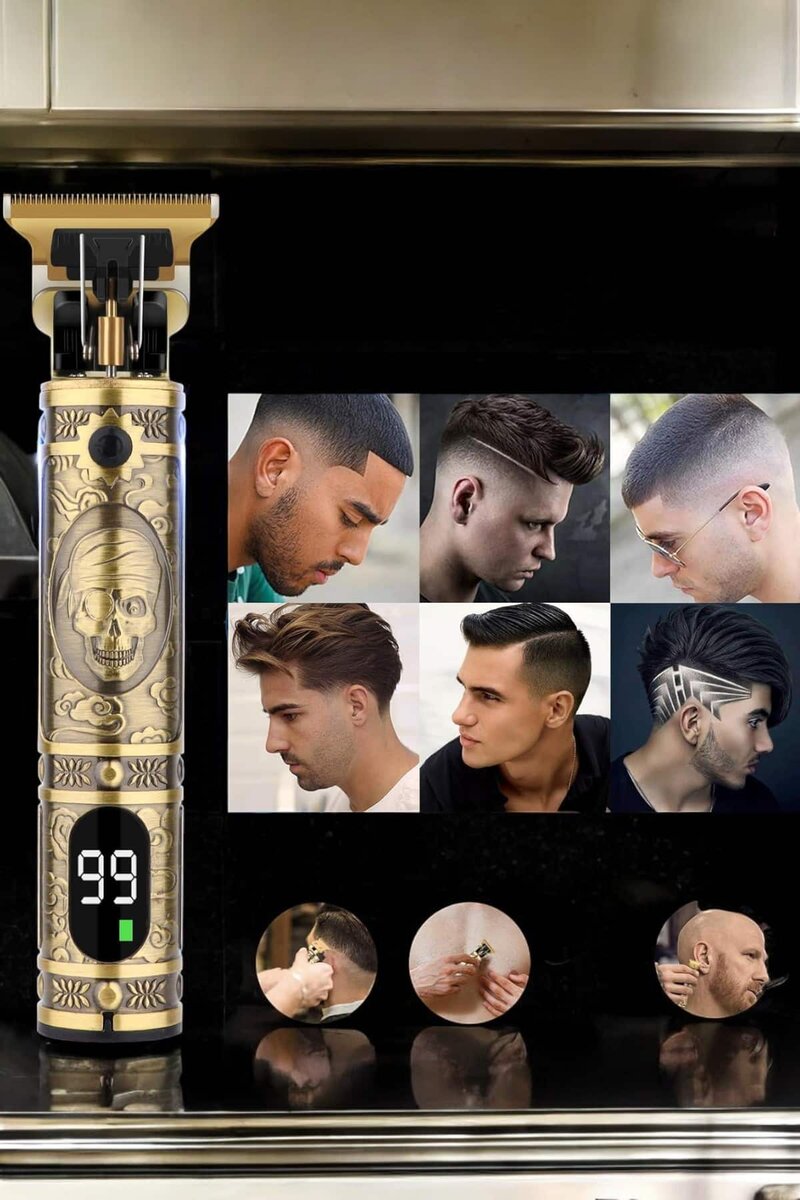 Tıraş Makinesi Şarjlı Profesyonel Saç Kesme Makinesi Gold Çizik Tıraş 3 Tıraş Makinesi Şarjlı Profesyonel Saç Kesme Makinesi Gold Çizik Tıraş - Görsel 3