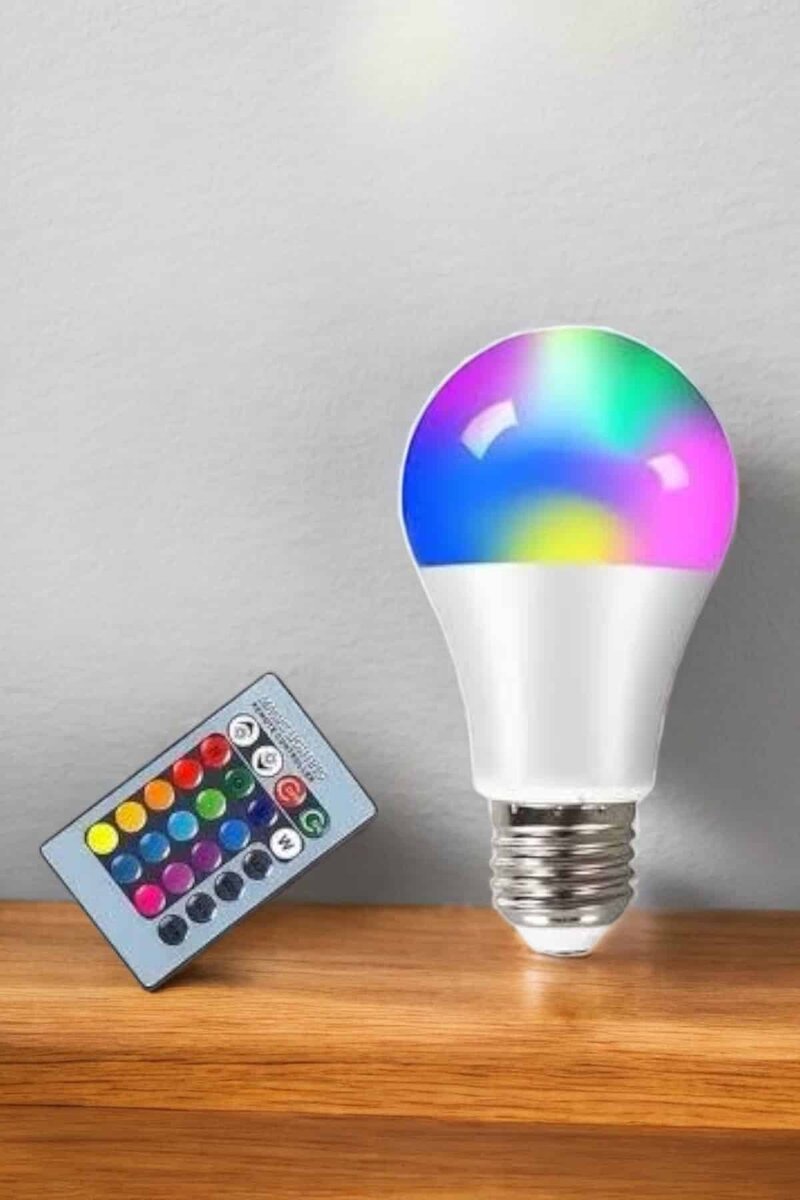 Led Ampul Enerji Dostu RGB Işıklı 100W Led Işık 4 Led Ampul Enerji Dostu RGB Işıklı 100W Led Işık - Görsel 4