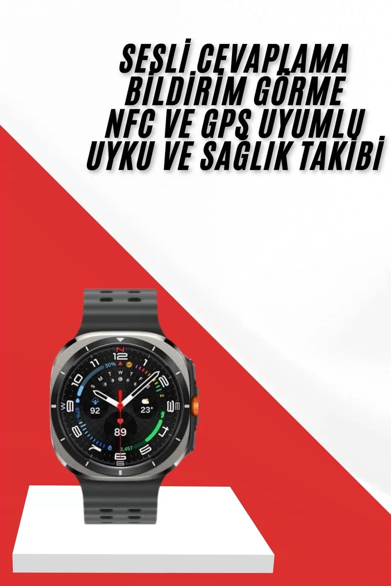 Akıllı Saat Müzik Dinleme Nabız Ölçer NFC ve GPS Uyumlu Sesli Asistan 2 Akıllı Saat Müzik Dinleme Nabız Ölçer NFC ve GPS Uyumlu Sesli Asistan - Görsel 2