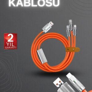Haydiburaya 16 120W Hızlı Şarj Kablosu Turuncu Yüksek Güç Kapasitesi Çoklu Şarj Girişi