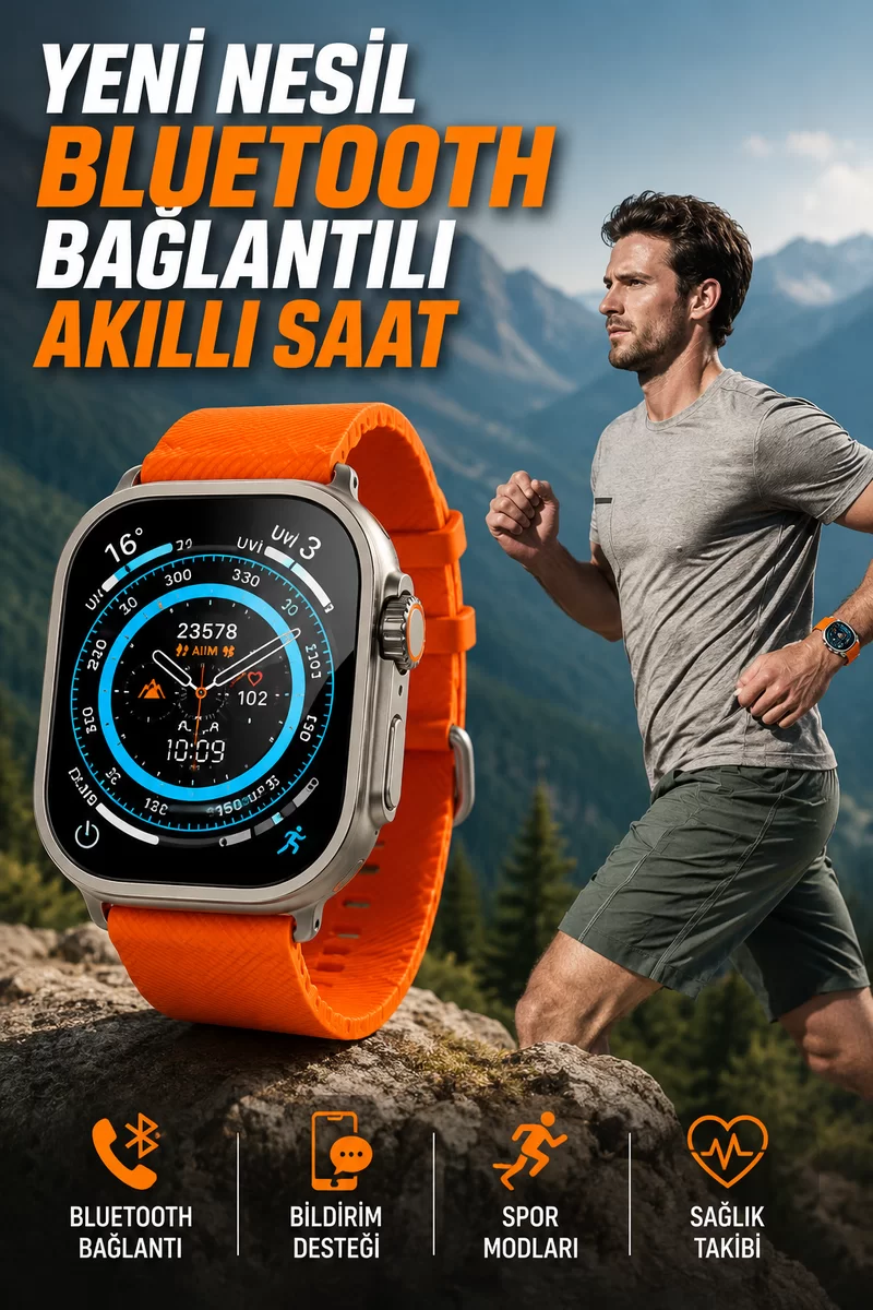 Akıllı Saat Uyku ve Spor Takibi Yeni Nesil Bluetooth Bağlantılı Amoled Ekran 1 Akıllı Saat Uyku ve Spor Takibi Yeni Nesil Bluetooth Bağlantılı Amoled Ekran