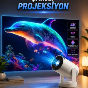 Taşınabilir Sinema Oyun Projektörü Akıllı Projeksiyon Android 11