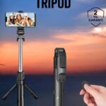 Tripod Kablosuz Bluetooth Bağlantılı Selfie Çubuğu 360 Derece Dönebilen