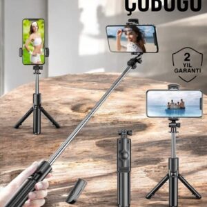 Kumandalı Tripod Telefon Tutucu Selfie Çubuğu 360 Derece Dönebilen