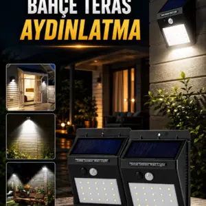 Solar Lamba Giriş Bahçe Yol Avlu Hareket Sensörlü Led