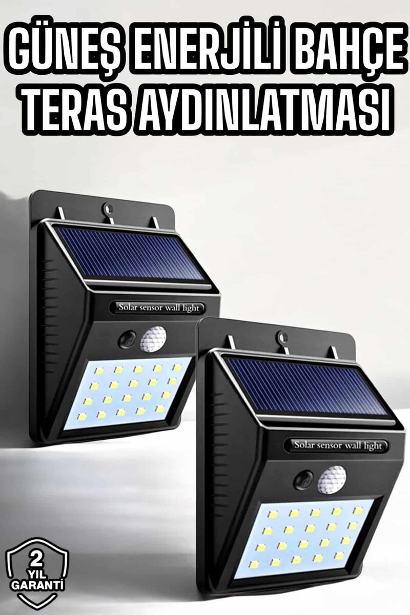 Solar Güneş Enerji Panelli Sensörlü Lamba Enerji Tasarruflu 1 Solar Güneş Enerji Panelli Sensörlü Lamba Enerji Tasarruflu