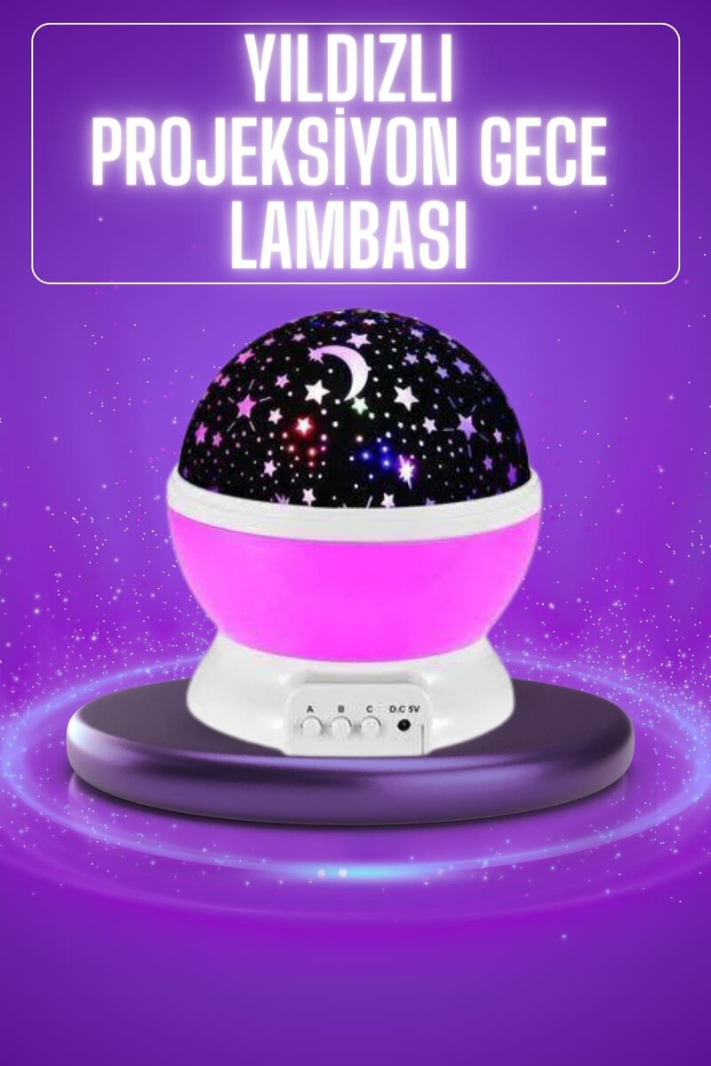 Yıldız Görünümlü Gece Lambası Renkli Masa Lambası Gökyüzü Projeksiyon 1 Yıldız Görünümlü Gece Lambası Renkli Masa Lambası Gökyüzü Projeksiyon