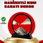Rahatlatıcı Kum Sanatı – Yuvarlak Cam Çerçeveli Hareketli Kum Resmi, Ofis ve Ev İçin Etkileşimli Masaüstü Süs