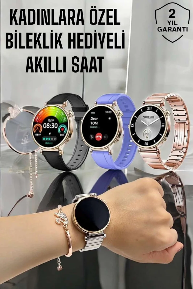 Akıllı Saat Kadınlara Özel Arama Cevaplayan Bluetooth Bağlantılı 1 Akıllı Saat Kadınlara Özel Arama Cevaplayan Bluetooth Bağlantılı