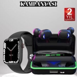 Ucuz ve Kaliteli Kulaklıklı Saat Seti Bluetooth Bağlantılı Akıllı Saat ve Kulaklık