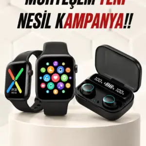 Kaliteli Akıllı Saat ve Kaliteli Bluetooth Kulaklık ANC Özelliği Uzun Pil Ömrü