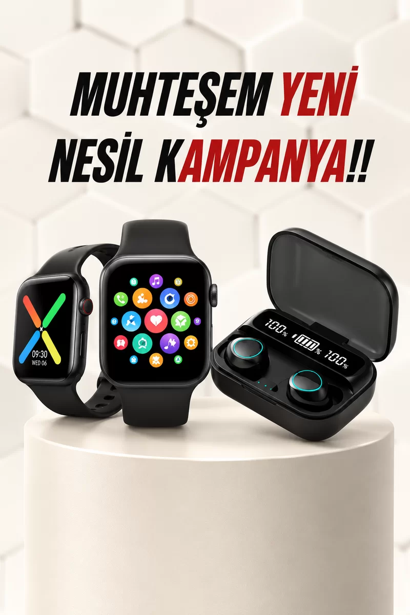 Kaliteli Akıllı Saat ve Kaliteli Bluetooth Kulaklık ANC Özelliği Uzun Pil Ömrü 1 Kaliteli Akıllı Saat ve Kaliteli Bluetooth Kulaklık ANC Özelliği Uzun Pil Ömrü