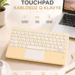 Android ve İOS Uyumlu Bluetooth Klavye Touchpad Slim Kablosuz Wifi Q Klavye