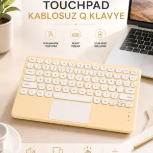 Android ve İOS Uyumlu Bluetooth Klavye Touchpad Slim Kablosuz Wifi Q Klavye