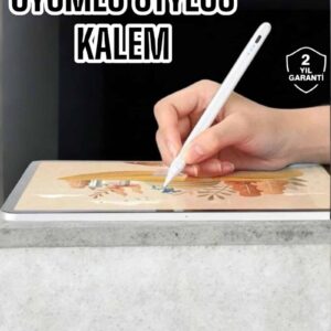 Dokunmatik Kalem Beyaz Şarjlı Yedek Uçlu Android ve İOS Uyumlu