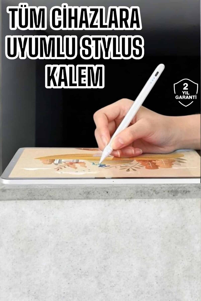 Dokunmatik Kalem Beyaz Şarjlı Yedek Uçlu Android ve İOS Uyumlu 1 Dokunmatik Kalem Beyaz Şarjlı Yedek Uçlu Android ve İOS Uyumlu