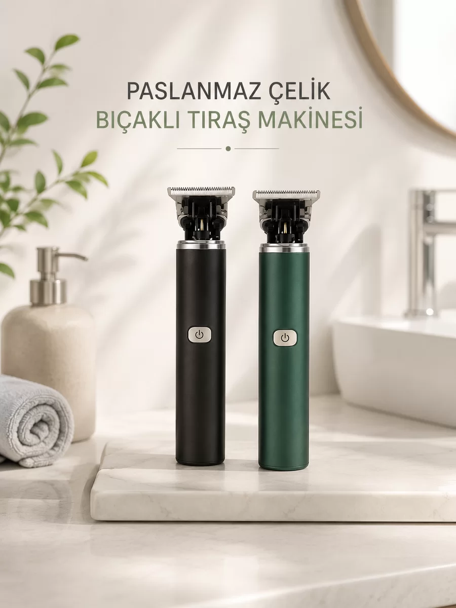 Tıraş Makinesi Profesyonel Paslanmaz Çelik T-bıçak Saç Sakal Ense Vücut 1 Tıraş Makinesi Profesyonel Paslanmaz Çelik T-bıçak Saç Sakal Ense Vücut