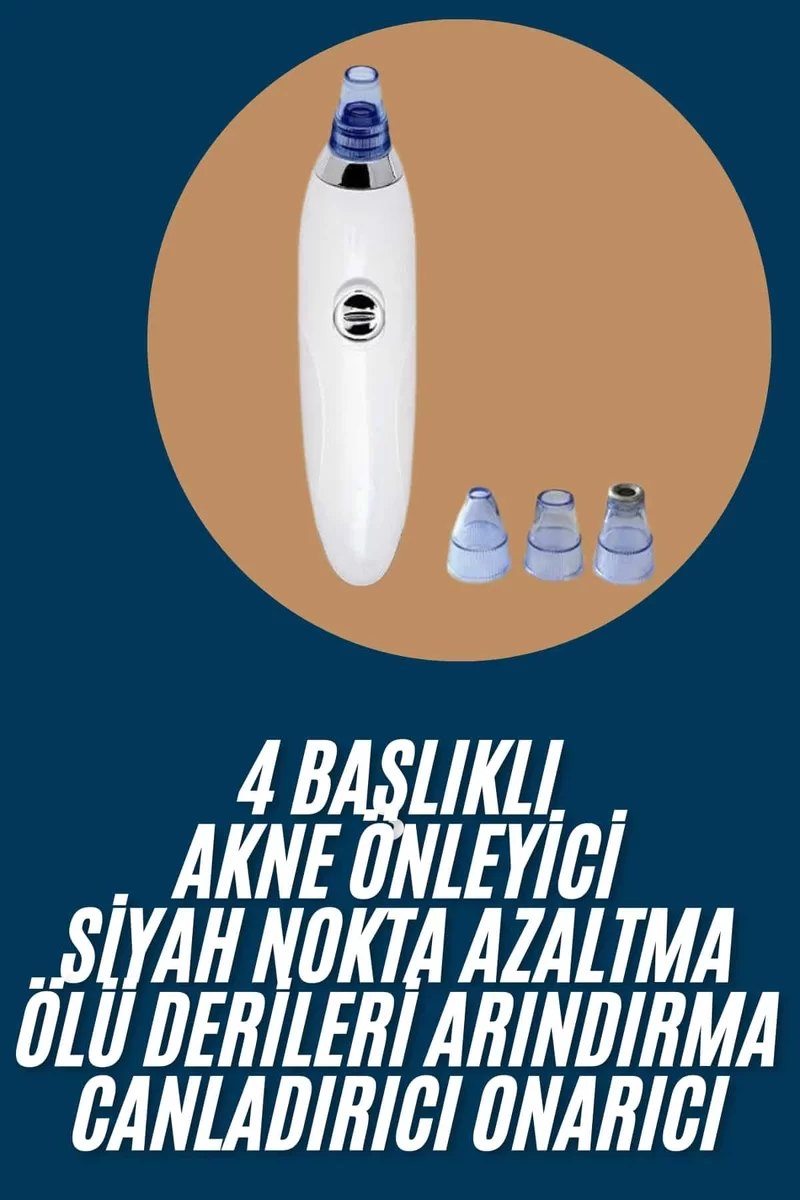 Yeni Nesil Vakumlu Pilli Siyah Nokta ve Yüz Temizleme Cihazı 4 Başlıklı 2 Yeni Nesil Vakumlu Pilli Siyah Nokta ve Yüz Temizleme Cihazı 4 Başlıklı - Görsel 2