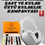 Kulak Üstü P9 Kablosuz Bluetooth Kulaklık ve 7 Kordonlu Akıllı Saat