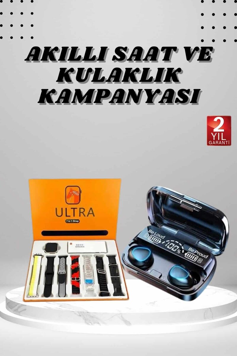 Yeni Model Akıllı Saat ve Kulaklık Kampanyası Nabızz Ölçer Bluetooth Bağlantılı Uzun Pil Ömrü 1 Yeni Model Akıllı Saat ve Kulaklık Kampanyası Nabızz Ölçer Bluetooth Bağlantılı Uzun Pil Ömrü