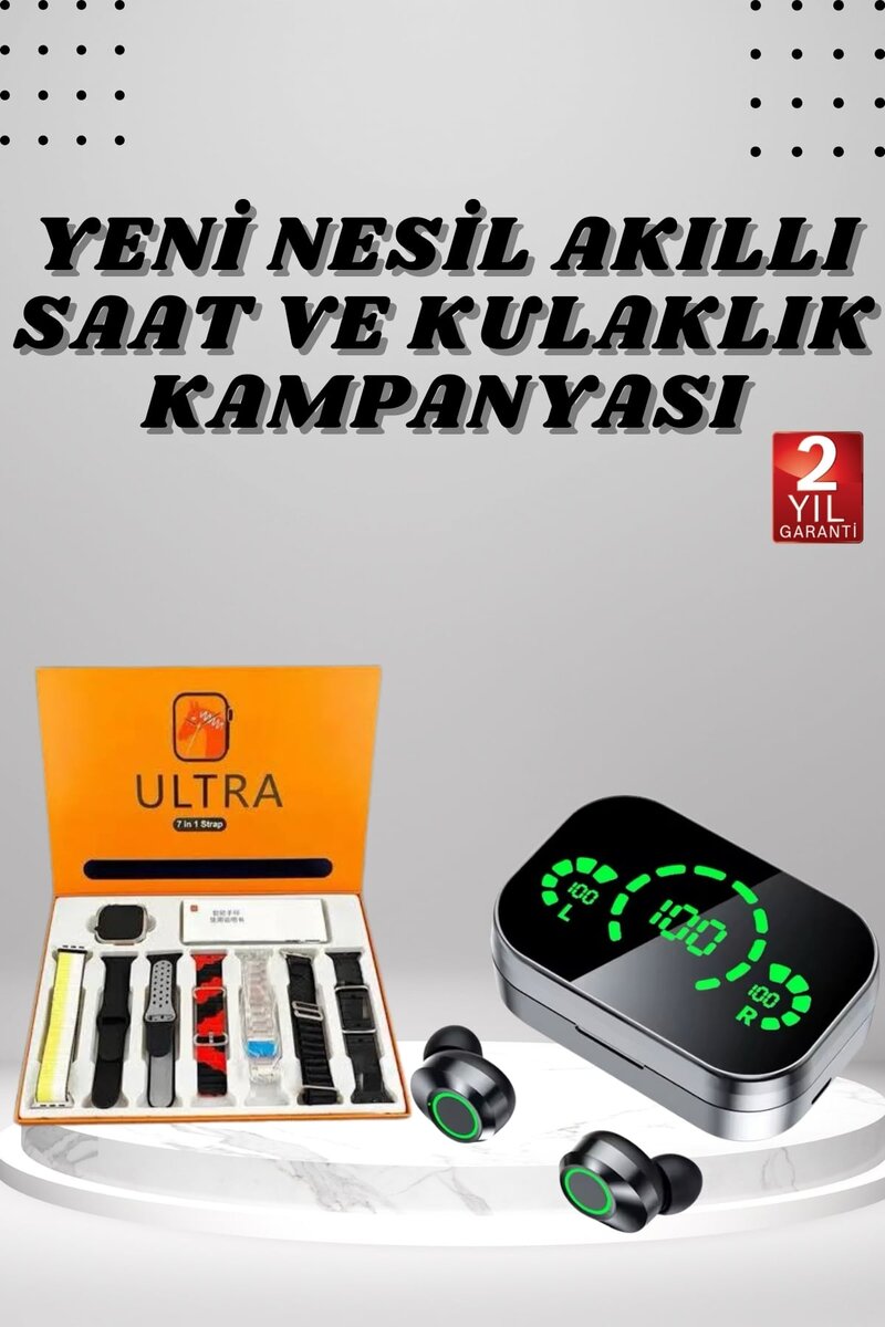 7 Kordonlu Akıllı Saat Ve Aynalı Bluetooth Kulaklık Powerbank Dijital Göstergeli 1 7 Kordonlu Akıllı Saat Ve Aynalı Bluetooth Kulaklık Powerbank Dijital Göstergeli