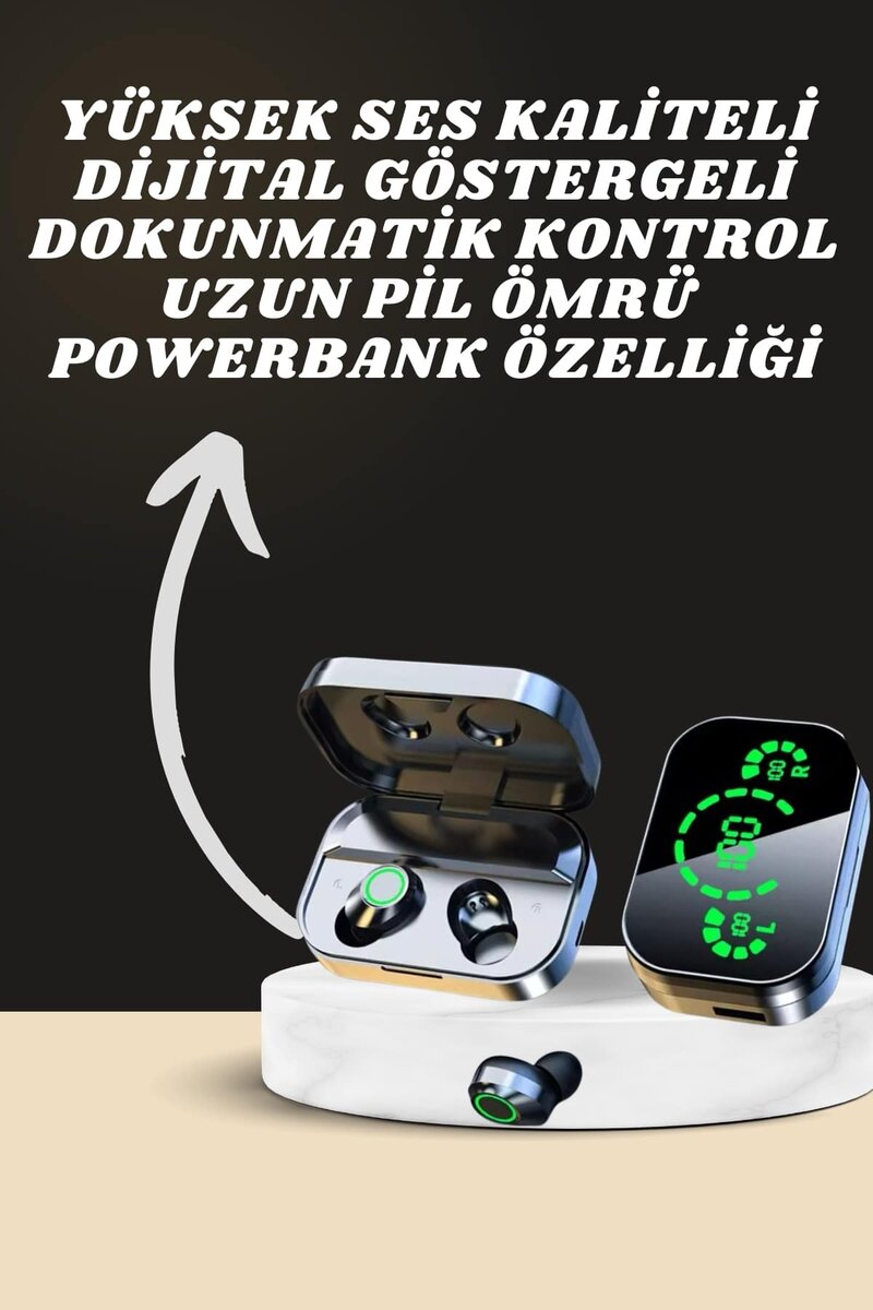 7 Kordonlu Akıllı Saat Ve Aynalı Bluetooth Kulaklık Powerbank Dijital Göstergeli 2 7 Kordonlu Akıllı Saat Ve Aynalı Bluetooth Kulaklık Powerbank Dijital Göstergeli - Görsel 2
