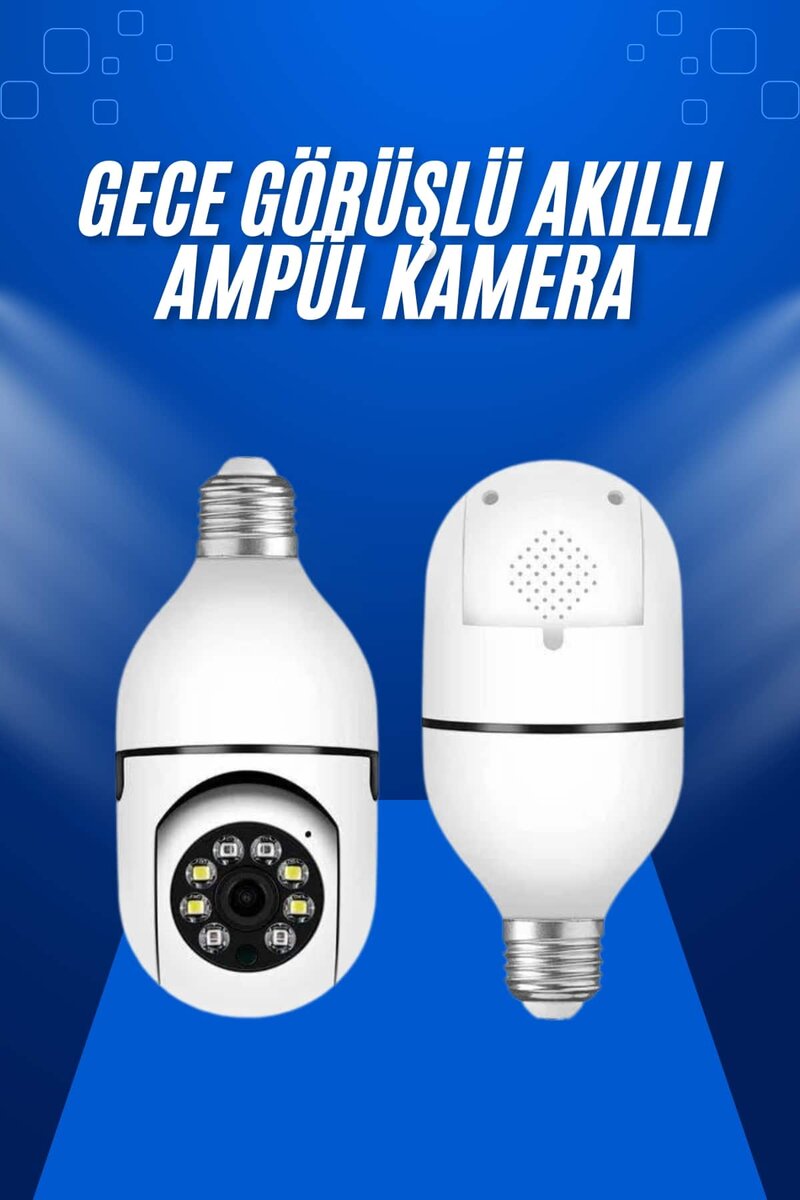 Ev Kamerası Wifi Kamerası Gece Görüşlü Akıllı Ampül Kamera 1 Ev Kamerası Wifi Kamerası Gece Görüşlü Akıllı Ampül Kamera