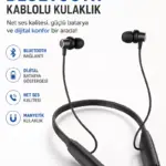 Dijital Batarya Göstergeli Bluetooth Özellikli Boyun Askılı Kulaklık
