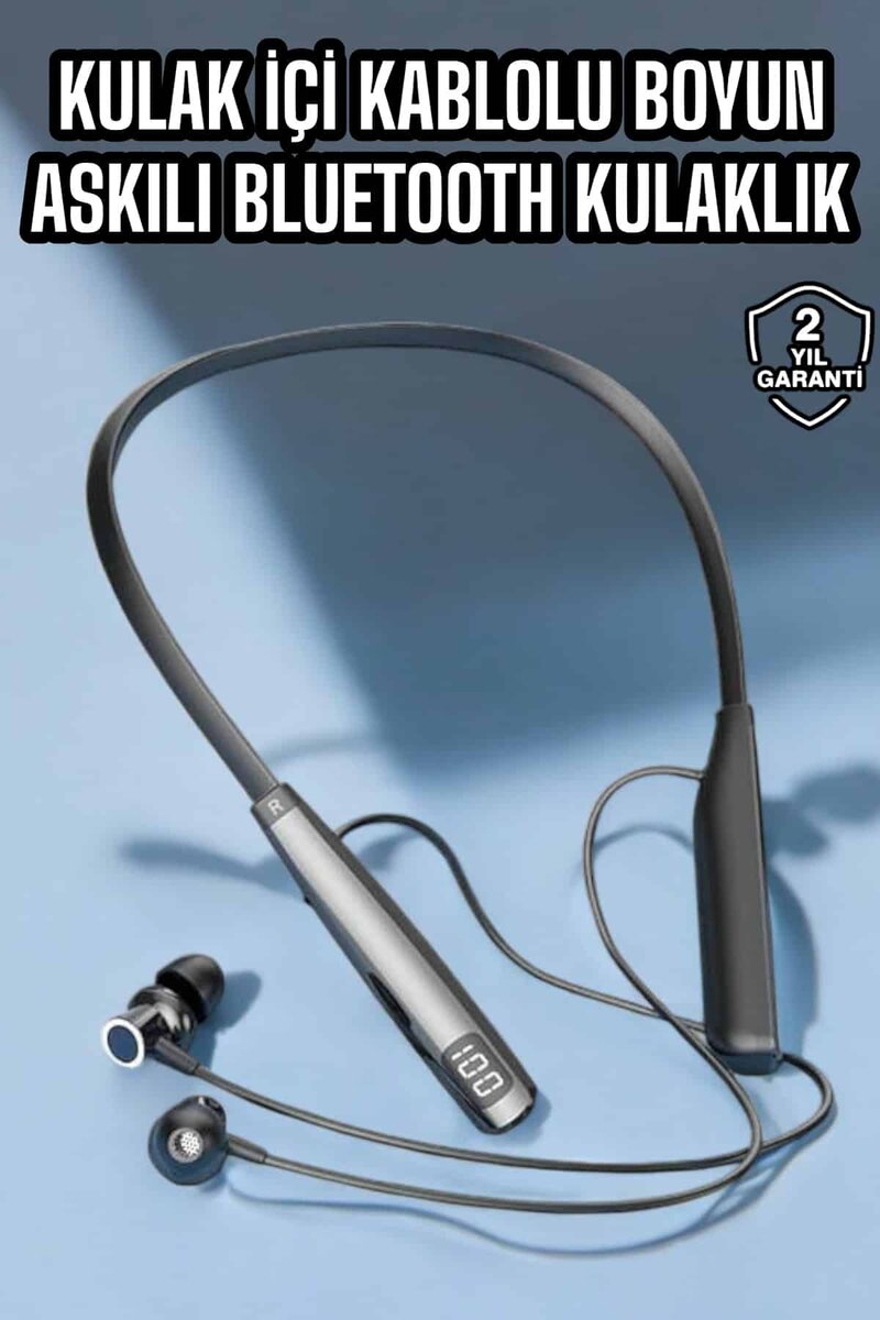 Boyun Askılı Bluetooth Kulaklık Uzun Şarj Süreli Dijital Göstergeli Kablolu 1 Boyun Askılı Bluetooth Kulaklık Uzun Şarj Süreli Dijital Göstergeli Kablolu