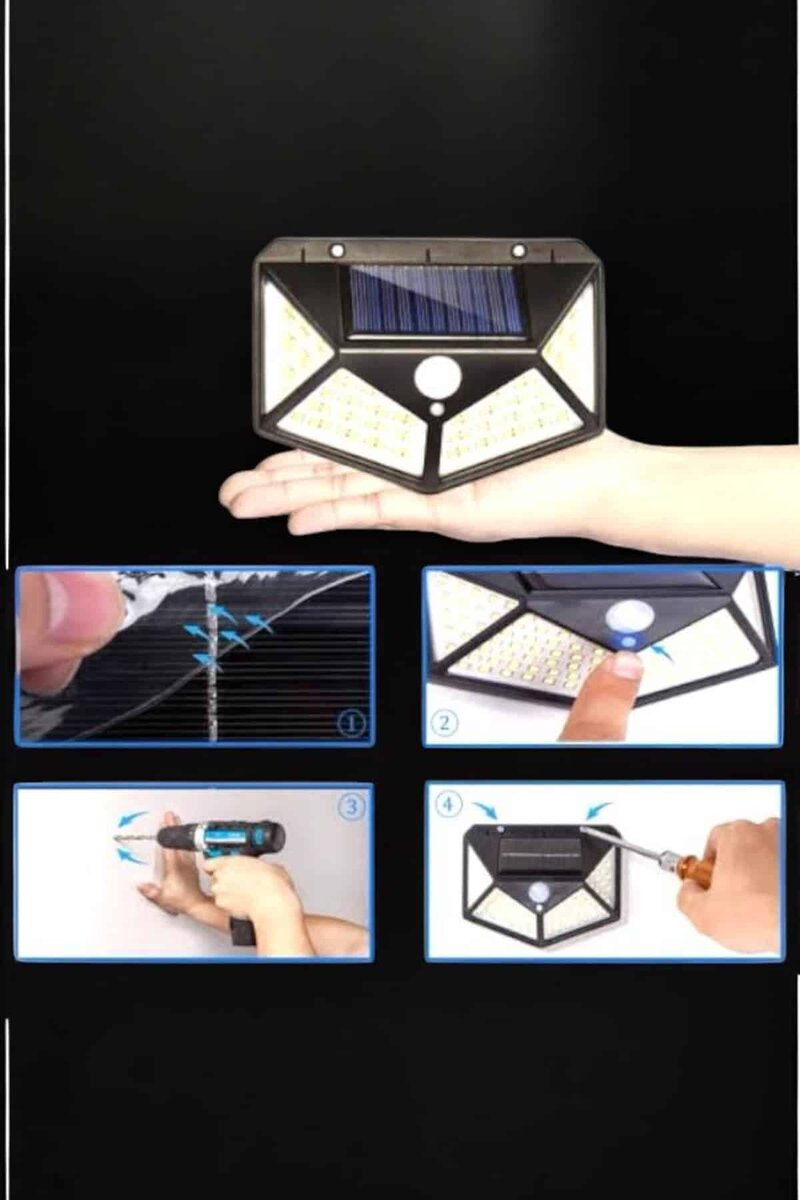 Güneş Enerjili Bahçe Aydınlatma Lambası Solar 100 Led Lamba 4 Güneş Enerjili Bahçe Aydınlatma Lambası Solar 100 Led Lamba - Görsel 4