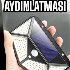 Güneş Enerjili Bahçe Aydınlatma Lambası Solar 100 Led Lamba