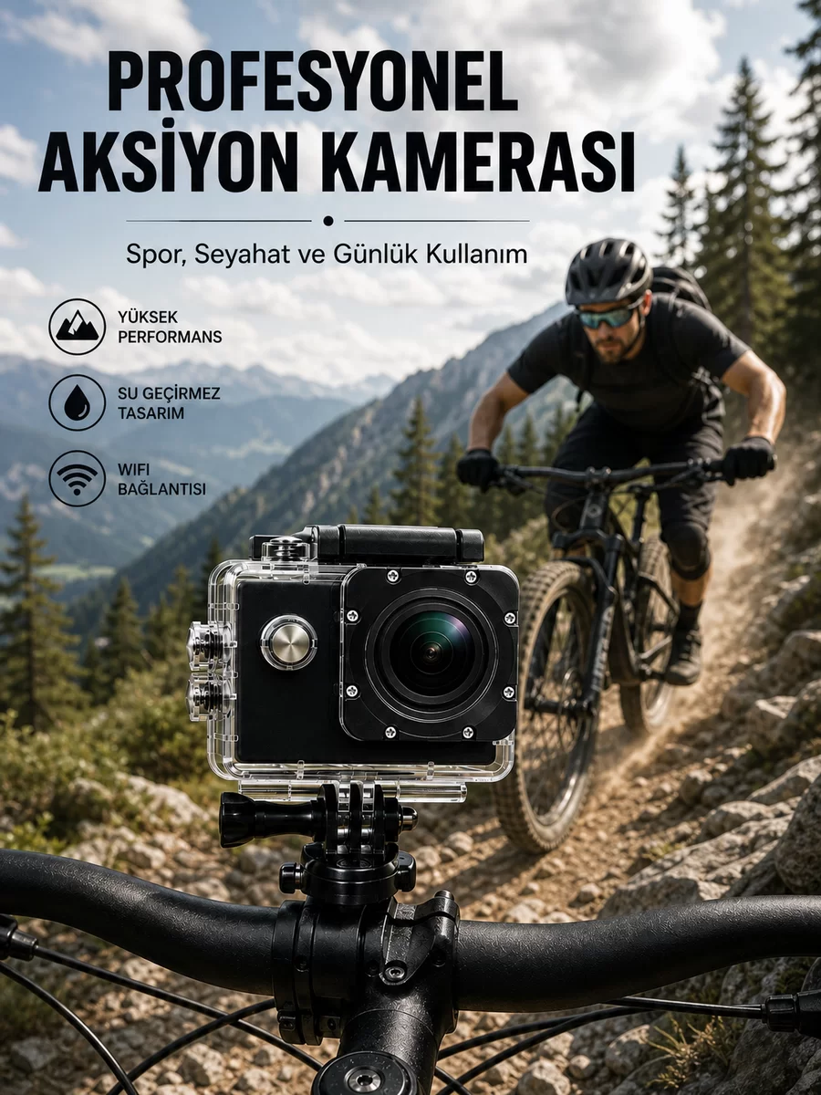 Profesyonel Video Çekimleri İçin 1080P Full HD Aksiyon Kamerası 1 Profesyonel Video Çekimleri İçin 1080P Full HD Aksiyon Kamerası
