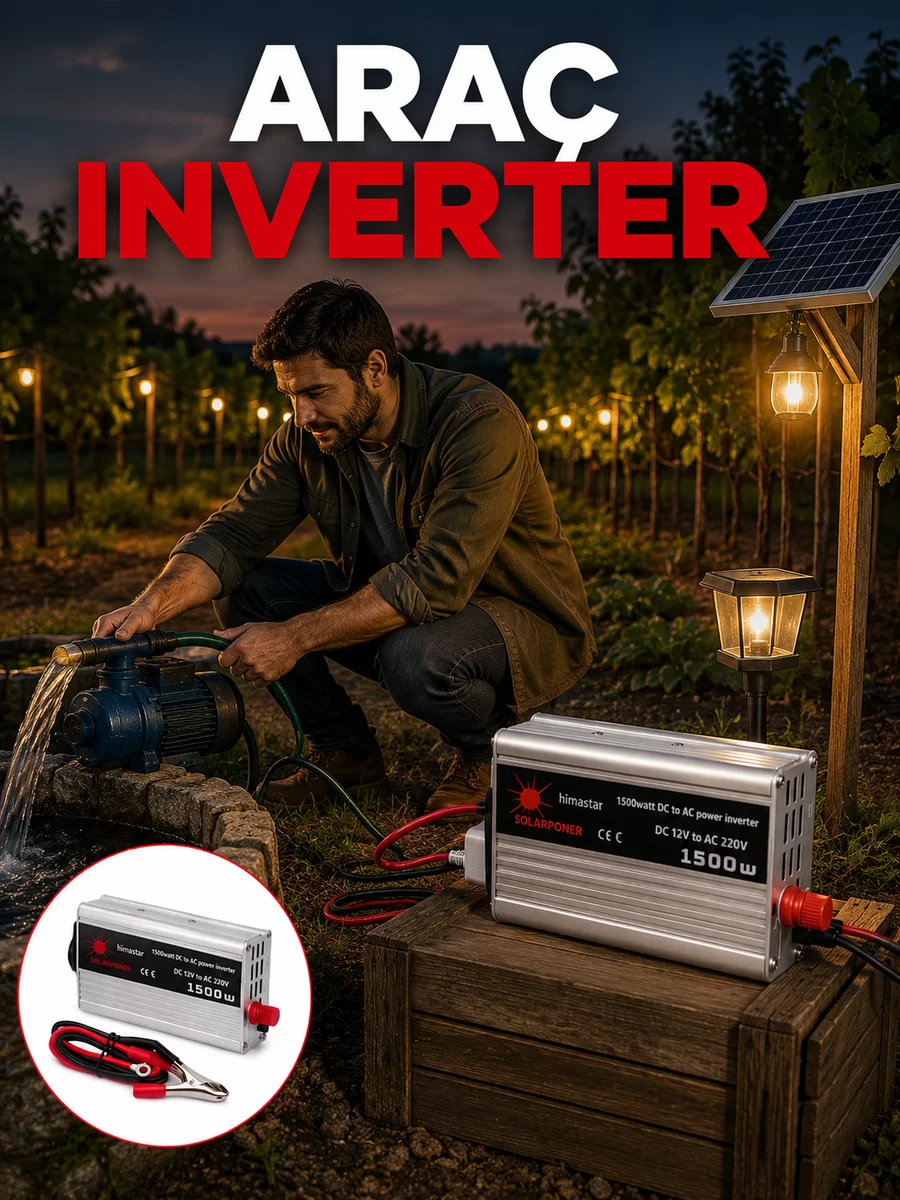 Akü Gücünü Ev Elektriğine Dönüştüren Güçlü İnvertör 1500W 1 Akü Gücünü Ev Elektriğine Dönüştüren Güçlü İnvertör 1500W