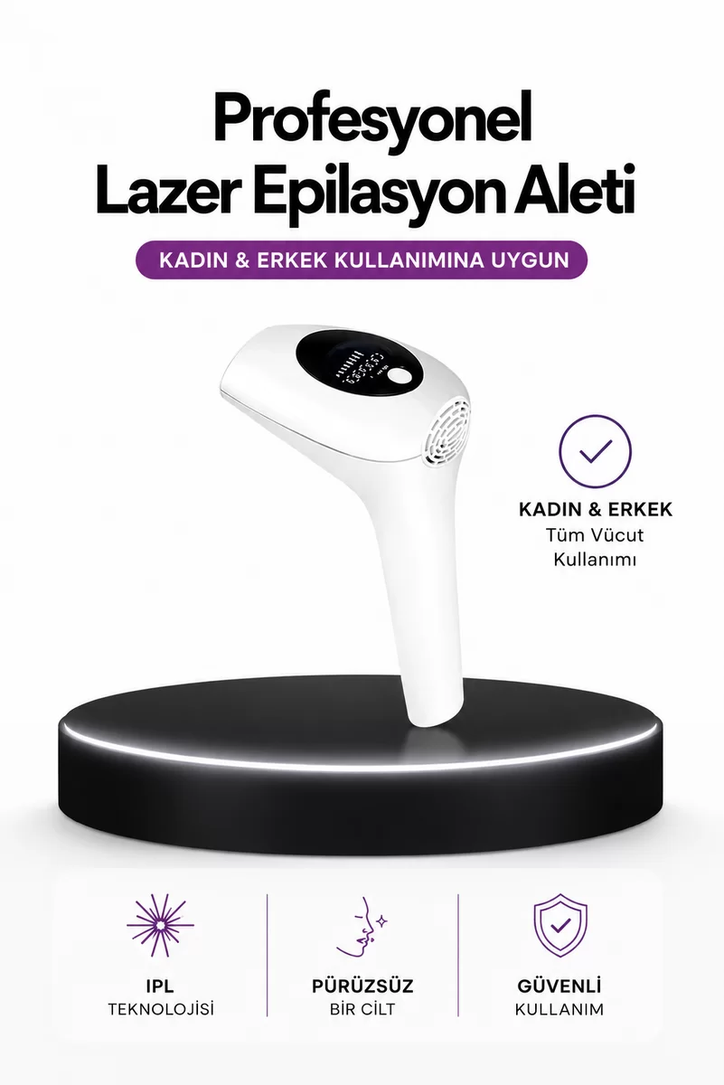 IPL Teknolojili Erkek Ve Kadın Kullanımına Uygun Lazer Epilasyon Cihaz 1 IPL Teknolojili Erkek Ve Kadın Kullanımına Uygun Lazer Epilasyon Cihaz