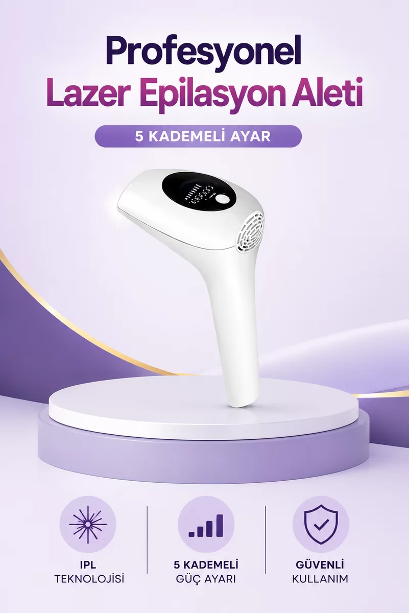 IPL Lazer Epilasyon Aleti 5 Kademeli Güç Ayarlı 1 IPL Lazer Epilasyon Aleti 5 Kademeli Güç Ayarlı