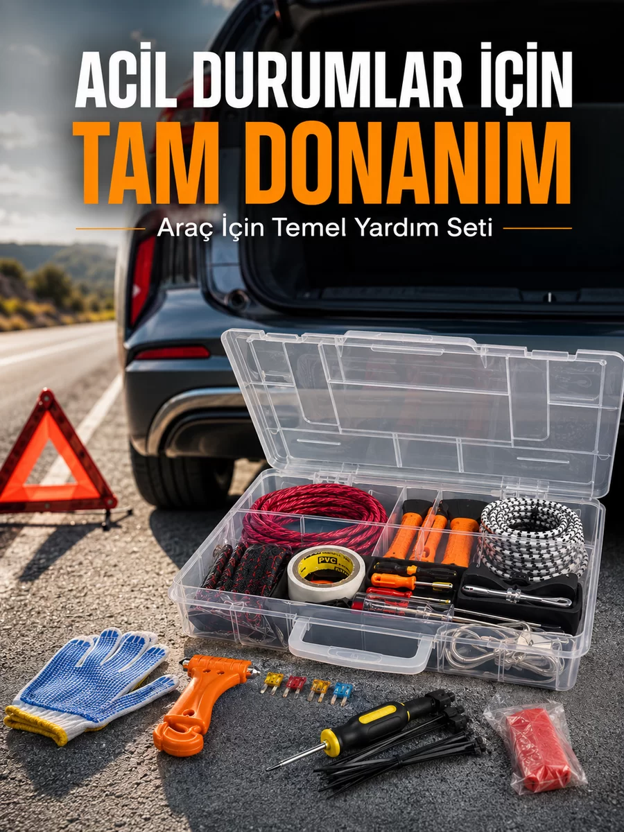 27 Parça Profesyonel Oto Acil Durum ve Araç Yardım Ekipman Seti Taşıma Kutulu 1 27 Parça Profesyonel Oto Acil Durum ve Araç Yardım Ekipman Seti Taşıma Kutulu