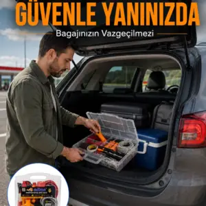 Profesyonel Araç İçi Acil Durum Seti 27 Parça Çok Amaçlı Oto Yardım Çantası