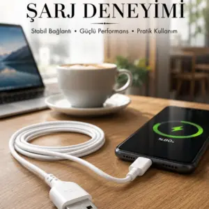 2 Metre Type-C Şarj Kablosu Güvenli ve Stabil Şarj Desteği