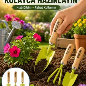 Bahçe El Aletleri Seti Toprak Düzenleme ve Dikim Aparatı