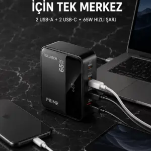 4 Portlu GaN Masaüstü Hızlı Şarj İstasyonu