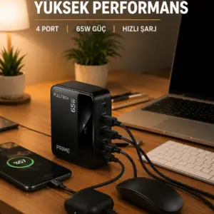 USB-A ve USB-C Girişli Çoklu Şarj Cihazı