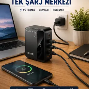 4 Cihazı Aynı Anda Destekleyen Şarj İstasyonu