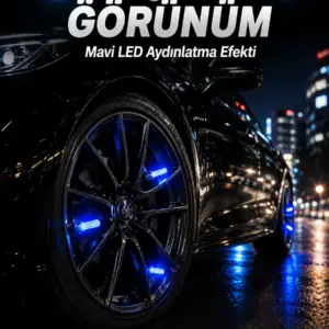 Araç Sibop Işığı 4'lü Set Otomatik Yanan LED Lastik Aksesuarı