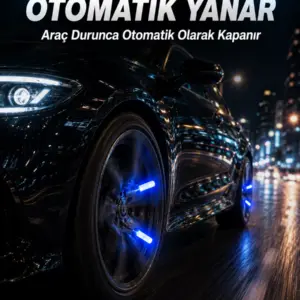 Hareketle Yanan LED Sibop Işığı 4'lü Araç Lastik Lambası