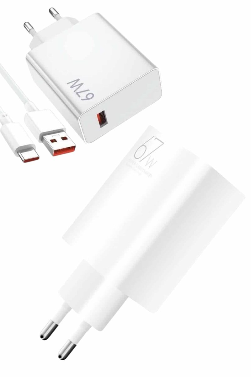 Beyaz Ultra Plus Hızlı Şarj Seti Şarj Adaptörü ve Kablosu 67W 3 Beyaz Ultra Plus Hızlı Şarj Seti Şarj Adaptörü ve Kablosu 67W - Görsel 3