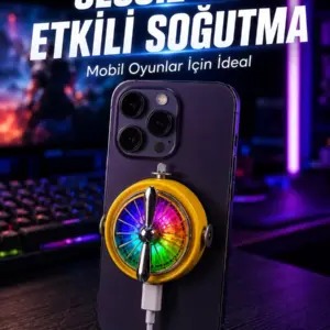 Manyetik Telefon Soğutucu RGB Fanlı Mobil Oyun Soğutucusu