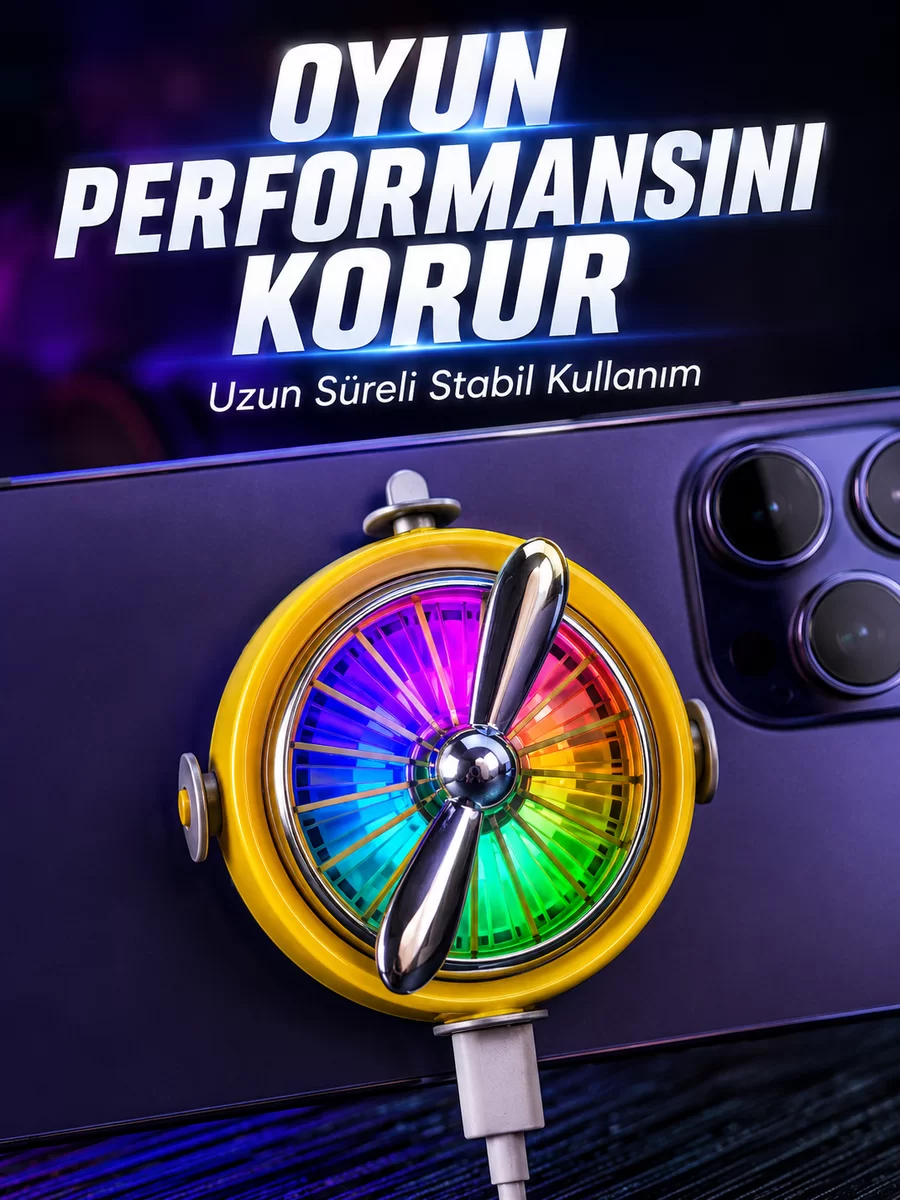 Telefon İçin RGB LED Manyetik Soğutma Fanı 1 Telefon İçin RGB LED Manyetik Soğutma Fanı