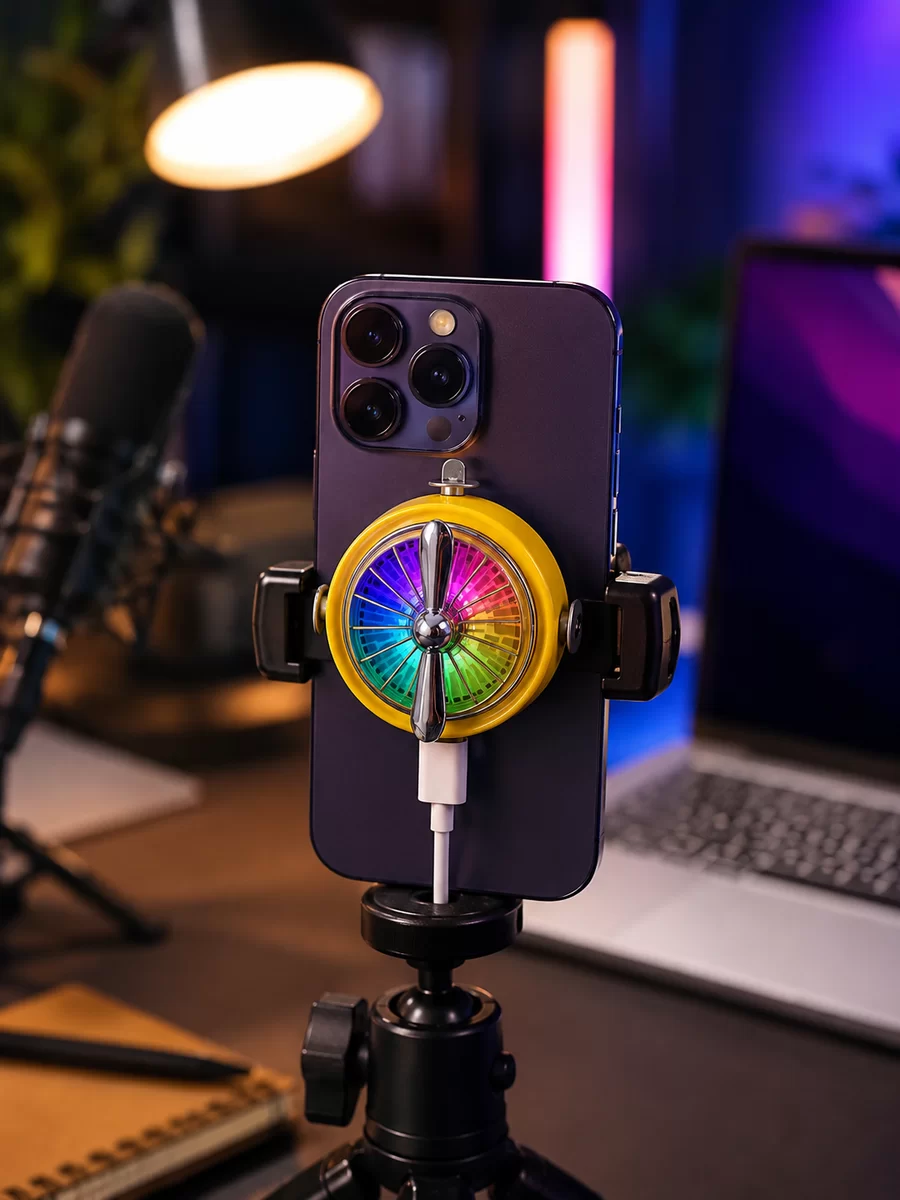 RGB Işıklı Manyetik Telefon Oyun Soğutucu Fan 2 RGB Işıklı Manyetik Telefon Oyun Soğutucu Fan - Görsel 2