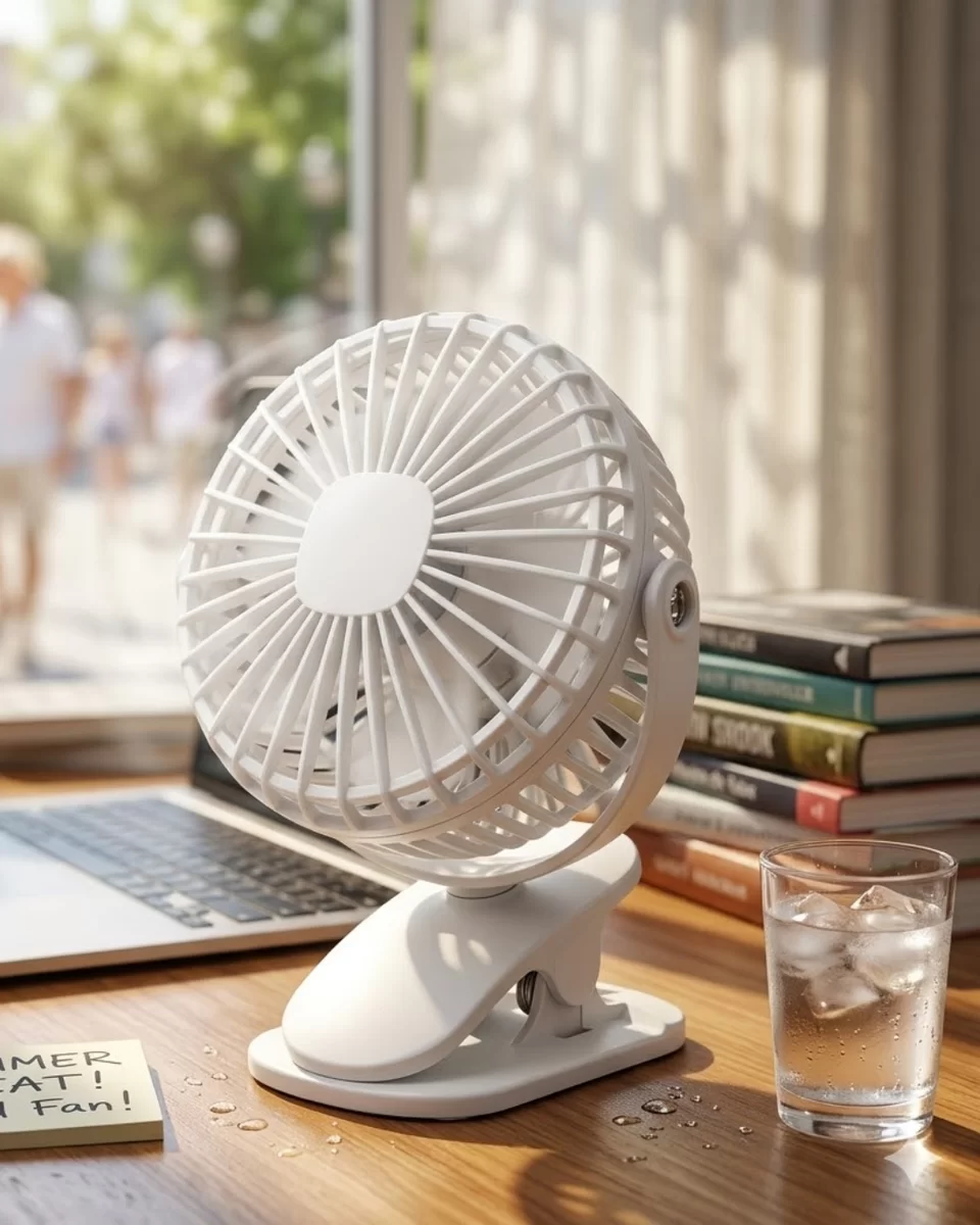 Şarjda ve Fişte Çalışabilen Portatif Mini Fan 1 Şarjda ve Fişte Çalışabilen Portatif Mini Fan